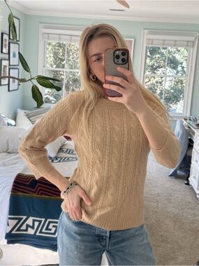 Cream Cable Knit Women's Sweater